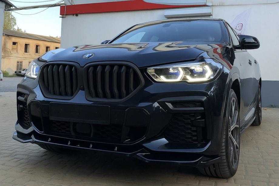 BMW X6 G06 2019–2027 гг. Ноздри 1 Полоса (2019-2022, Черный Матовый) Фото 3