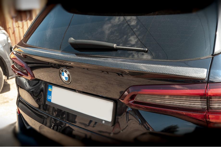 BMW X5 G05 2019–2026 гг. Нижний спойлер V1 (Натуральный карбон) Фото 1