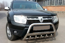 Renault Duster 2008–2017 гг. Передняя защита с надписью WT004 (нержавейка) фото 5