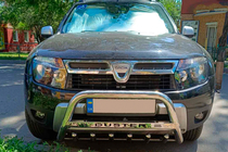 Renault Duster 2008–2017 гг. Передняя защита с надписью WT004 (нержавейка) фото 4