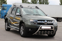 Dacia Duster 2008-2018 гг. Передняя защита с надписью WT004 (нержавейка) фото 4