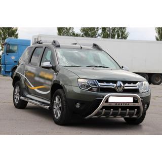Передняя защита с надписью WT004 (нержавейка) Dacia Duster 2008-2018 гг. фото 4