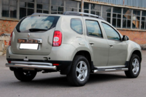Renault Duster 2008-2017 гг. Боковые трубы с вставками (2 шт., нержавейка) фото 3