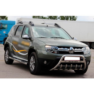 Боковые трубы с вставками (2 шт., нержавейка) Renault Duster 2008-2017 гг. фото 2