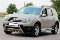 Dacia Duster 2008-2018 гг. Боковые трубы с вставками (2 шт., нержавейка) фото 5