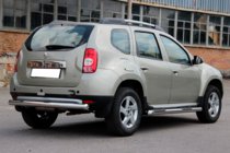 Dacia Duster 2008-2018 гг. Боковые трубы с вставками (2 шт., нержавейка) фото 4