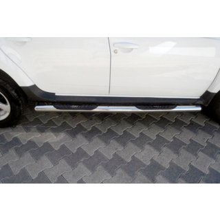 Боковые трубы с вставками (2 шт., нержавейка) Dacia Duster 2008-2018 гг. фото 1