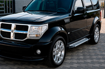Dodge Nitro 2006-2011 гг. Боковые пороги Allmond Grey (2 шт., алюминий) фото 1
