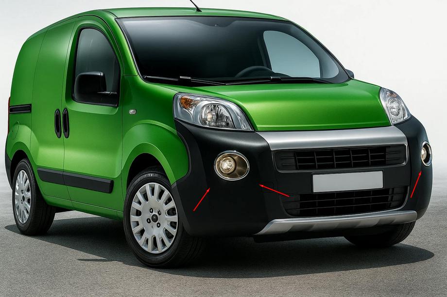 Citroen Nemo 2007-2017 гг. Накладки на противотуманные фары верхняя модель (2 шт, нержавейка) Image