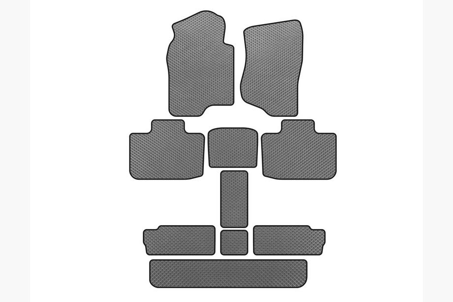 Cadillac Escalade 2007-2014 гг. Коврики EVA (3 ряда, Серые) Image