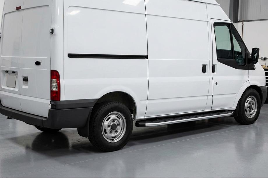 Ford Transit 2000–2014 гг. Боковые Подножки Fullmond (2 шт, алюминий) Image