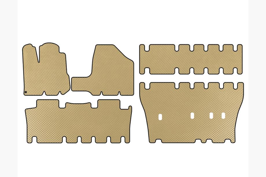 Toyota Sienna 2003-2009 гг. Коврики EVA (3 ряда, Бежевые) Фото 1