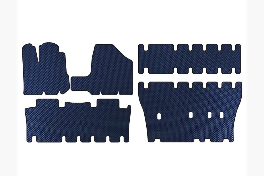 Toyota Sienna 2003-2009 гг. Коврики EVA (3 ряда, Синие) Image