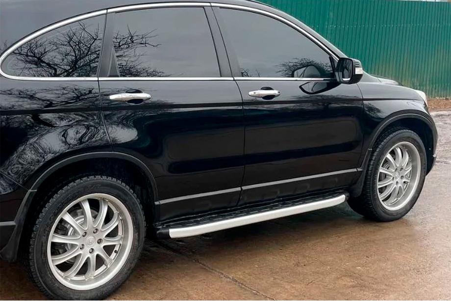 Honda CRV 2007-2011 гг. Боковые пороги Fullmond (2 шт., алюминий) Image