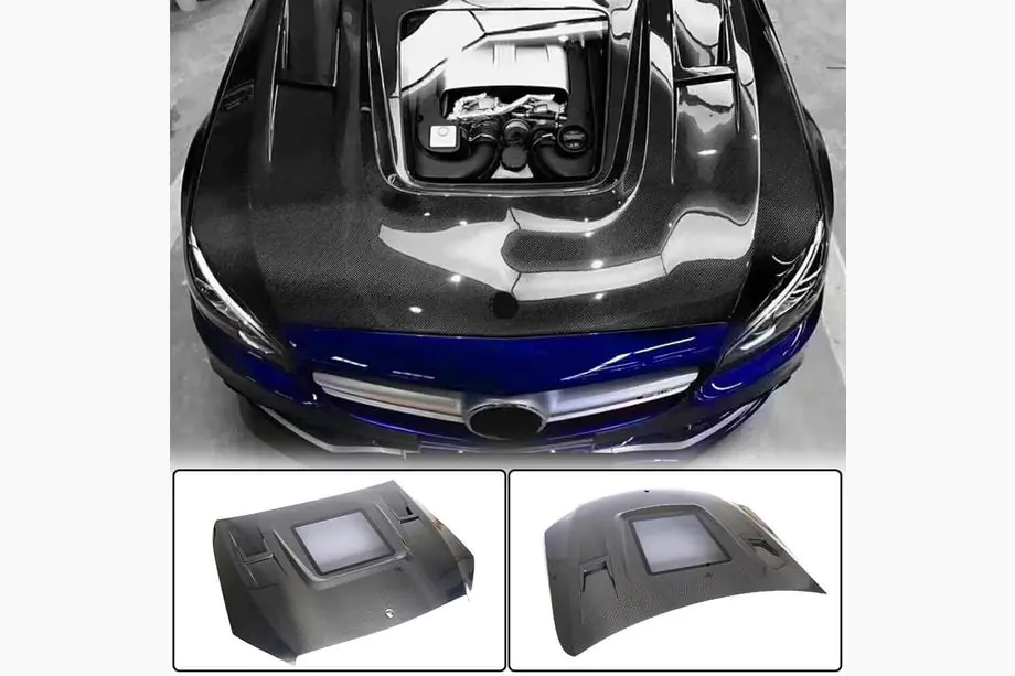 Mercedes C-class W205 2014-2021 гг. Капот V2 (Карбон) Image