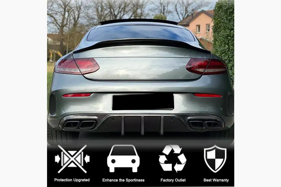 Mercedes C-class W205 2014-2021 гг. Спойлер V4 (для Coupe 2015-2019, Карбон) Фото 2