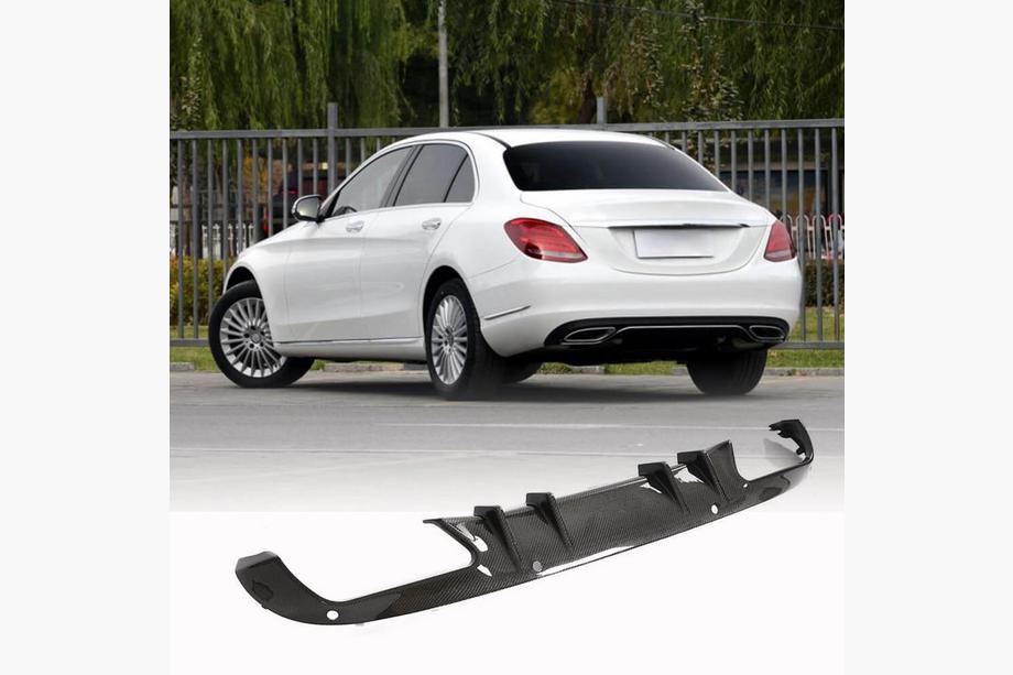 Mercedes C-class W205 2014-2021 гг. Диффузор заднего бампера (для SD Base 2015-2019, Карбон) Фото 1
