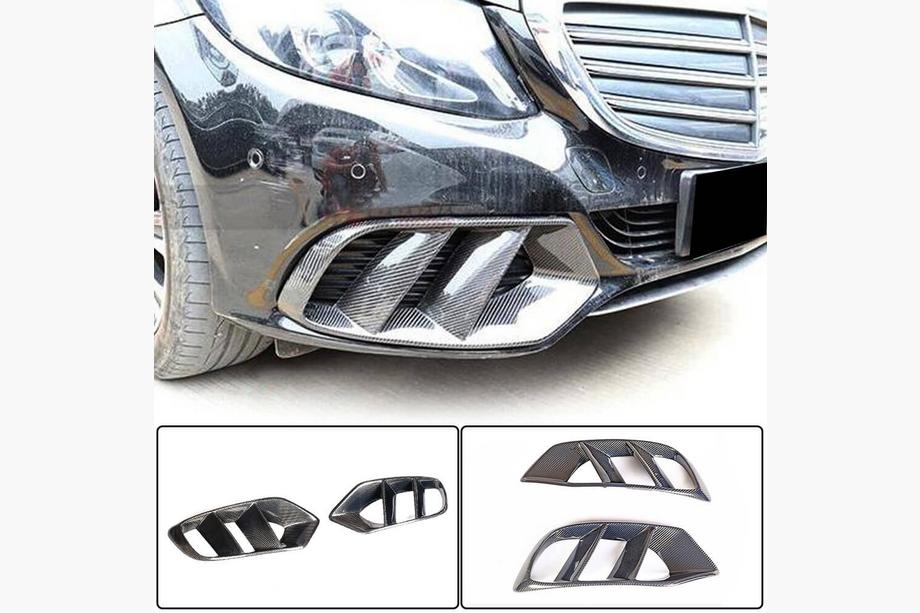 Mercedes C-class W205 2014-2021 гг. Карбоновые Накладки на Противотуманные Фары (для SD Base 2015-2019) Фото 1
