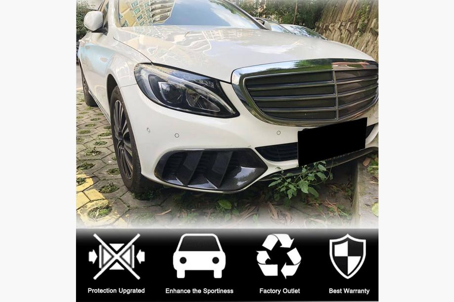 Mercedes C-class W205 2014-2021 гг. Карбоновые Накладки на Противотуманные Фары (для SD Base 2015-2019) Фото 2