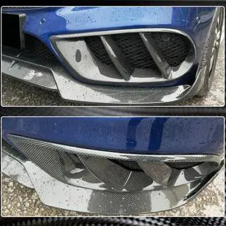 Карбоновые накладки на противотуманные фары для C43 AMG 2015-2019 Mercedes C-class W205 2014-2021 гг. фото 3