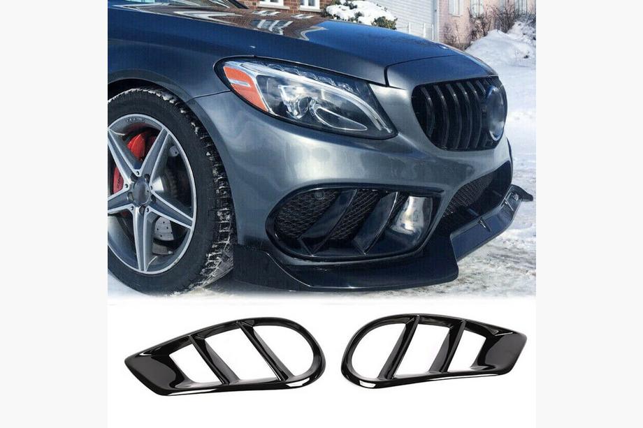 Mercedes C-сlass W205 2014-2021 гг. Накладки на противотуманные фары (для C43 AMG 2015-2019, Пластик) Image