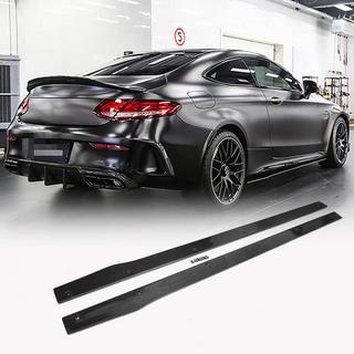 Боковые Пороги V3 (для C43/C63 AMG 2015-2019, Пластик) Mercedes C-сlass W205 2014-2021 гг. фото 1