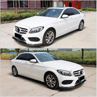 Накладка на передний бампер Lip V7 для C43 AMG 2015-2019 Пластик Mercedes C-сlass W205 2014-2021 гг. фото 2