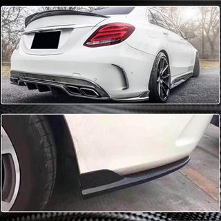 Флап накладки на задний бампер для SD C43/C63 AMG 2015-2019 Карбон Mercedes C-сlass W205 2014-2021 гг. фото 3