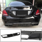 Mercedes C-сlass W205 2014-2021 гг. Диффузор заднего бампера V3 для SD C43/C63 AMG 2015-2019 Карбон фото 1