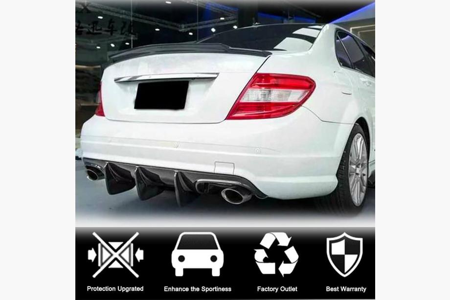 Mercedes C-class W204 2007-2015 гг. Диффузор заднего бампера V1 для AMG SD 2008-2011, Карбон Фото 3