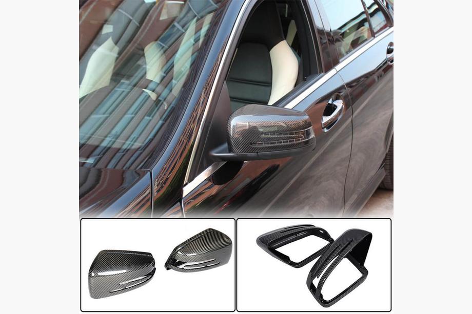 Mercedes C-class W204 2007-2015 гг. Накладки на Зеркала Карбон Фото 2