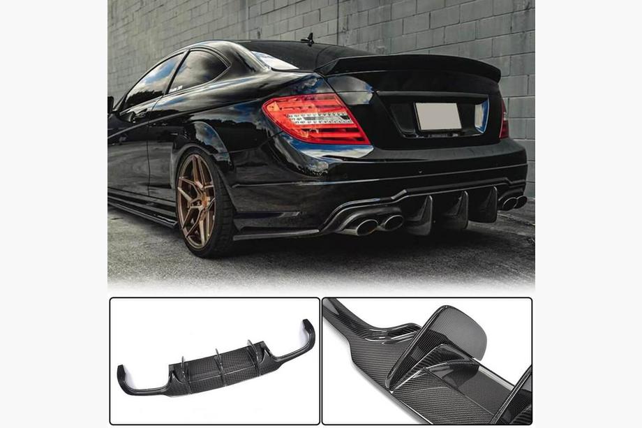 Mercedes C-class W204 2007-2015 гг. Диффузор заднего бампера V2 для AMG SD/Coupe 2012-2014 Карбон Image