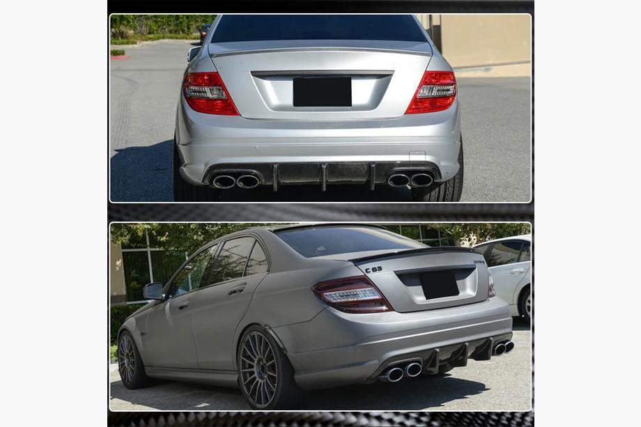 Mercedes C-class W204 2007-2015 гг. Диффузор заднего бампера V2 (для AMG SD 2008-2011, Карбон) Фото 5