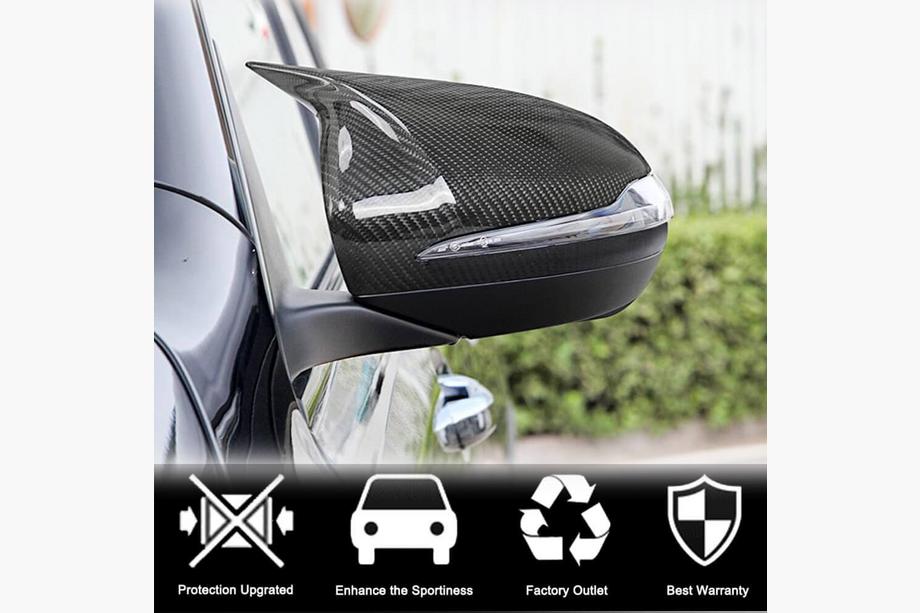 Mercedes S-class W222 2013-2022 гг. Накладки на Зеркала V2 (2014-2017, Сухой Карбон) Фото 3