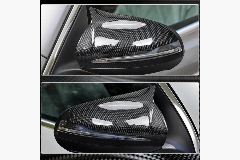 Mercedes S-class W222 2013-2022 гг. Накладки на Зеркала V2 (2014-2017, Сухой Карбон) Фото 4