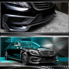 Mercedes S-сlass W222 2013-2022 гг. Накладка на передний бампер Lip (для S63 AMG 2014-2017, Карбон) фото 3
