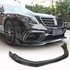 Mercedes S-сlass W222 2013-2022 гг. Накладка на передний бампер Lip (для S63/S65 AMG 2018-2022, Карбон) фото 1
