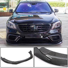 Mercedes S-сlass W222 2013-2022 гг. Накладка на передний бампер Lip (для S63/S65 AMG 2018-2022, Карбон) фото 2