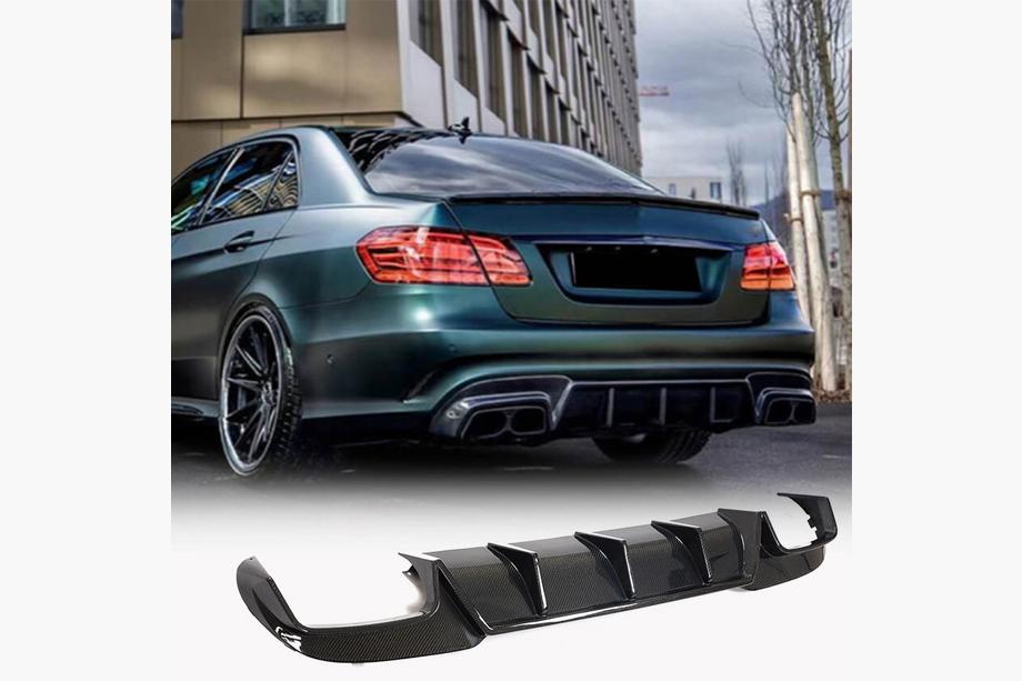Mercedes E-сlass W212 2009-2016 гг. Диффузор заднего бампера V2 для E63 AMG 2013-2016 Карбон Image