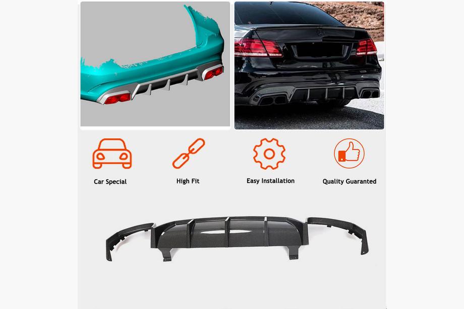 Mercedes E-class W212 2009-2016 гг. Диффузор заднего бампера V2 для E63 AMG 2013-2016 Карбон Фото 2