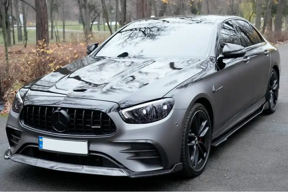 Mercedes E-class W213 2016-2023 гг. Накладка на передний бампер Lip (для AMG-Line 2020-2023, Карбон) Фото 3