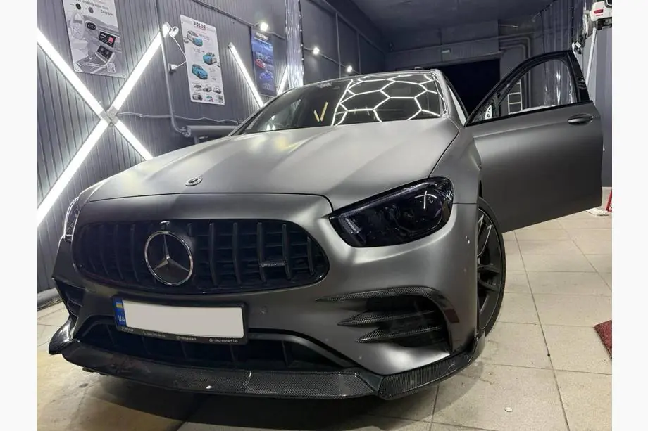 Mercedes E-class W213 2016-2023 гг. Накладка на передний бампер Lip (для AMG-Line 2020-2023, Карбон) Фото 8