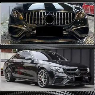 Передний бампер Лип V1 для E63 AMG 2016-2019 Карбон фото 3