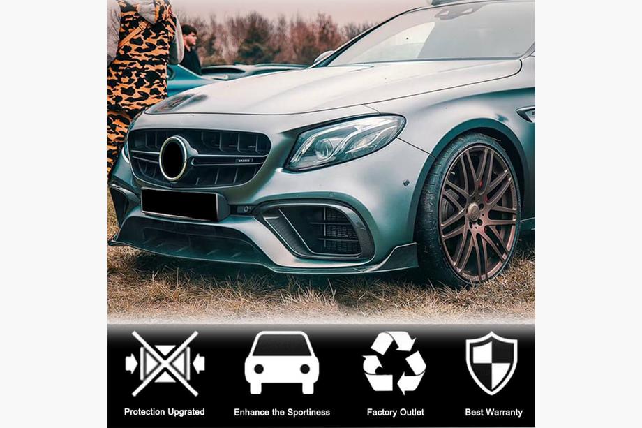 Mercedes E-class W213 2016-2023 гг. Передний бампер Лип V1 для E63 AMG 2016-2019 Карбон Фото 2