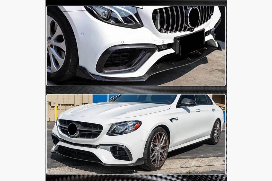 Mercedes E-class W213 2016-2023 гг. Передний бампер Лип V1 для E63 AMG 2016-2019 Карбон Фото 4