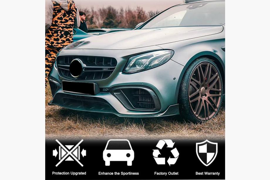 Mercedes E-class W213 2016-2023 гг. Карбоновые накладки на передний бампер для E63 AMG 2016-2019 Фото 5