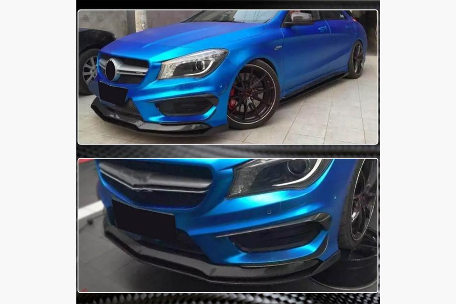 Mercedes CLA C117 2013-2019 гг. Накладка на передний бампер Lip (для CLA45 AMG SD 2013-2015, Карбон) Фото 4