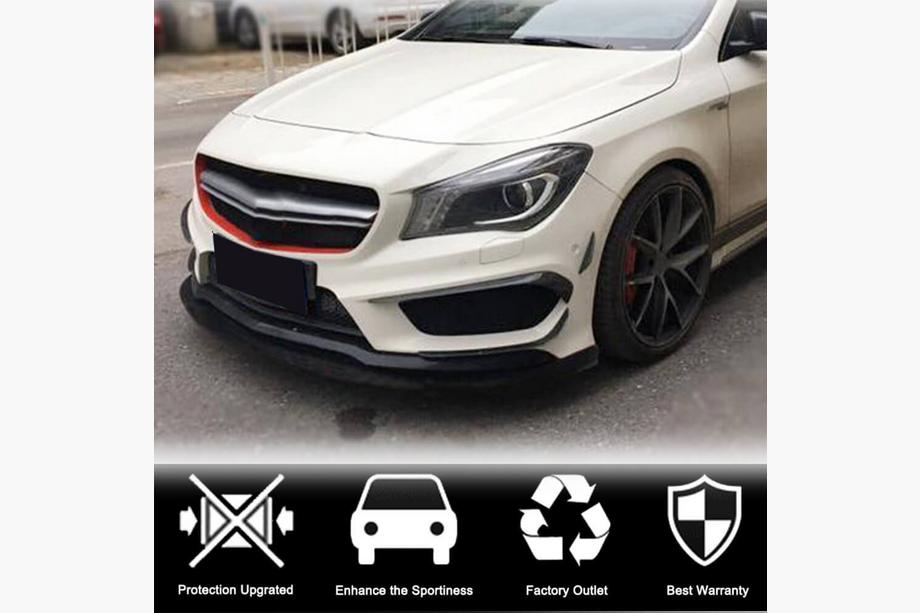 Mercedes CLA C117 2013-2019 гг. Карбоновые Накладки на Передний Бампер для CLA45 AMG SD 2013-2016 Фото 2
