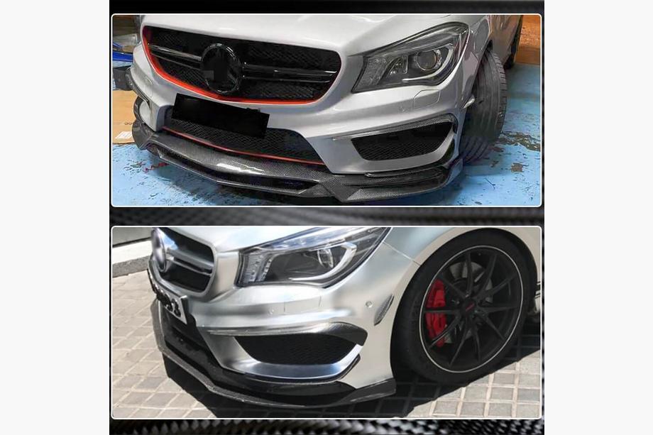 Mercedes CLA C117 2013-2019 гг. Карбоновые Накладки на Передний Бампер для CLA45 AMG SD 2013-2016 Фото 4