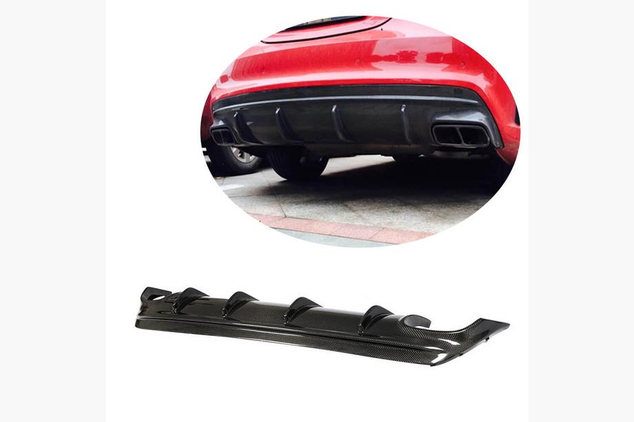 Mercedes CLA C117 2013-2019 гг. Диффузор заднего бампера V2 (для AMG-Line / CLA45 AMG, Карбон) Image